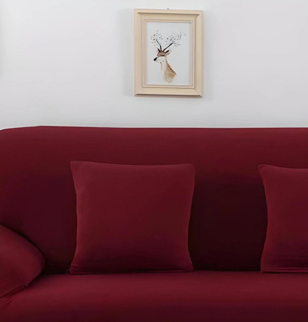 Housse de coussin Unie · Rouge grenat (vue 2)