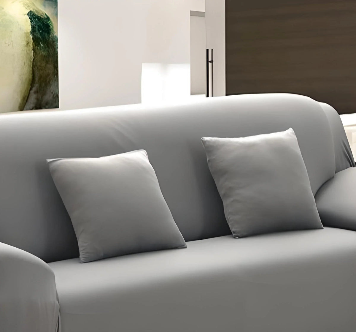 Housse de coussin Unie · Gris galet (vue 2)