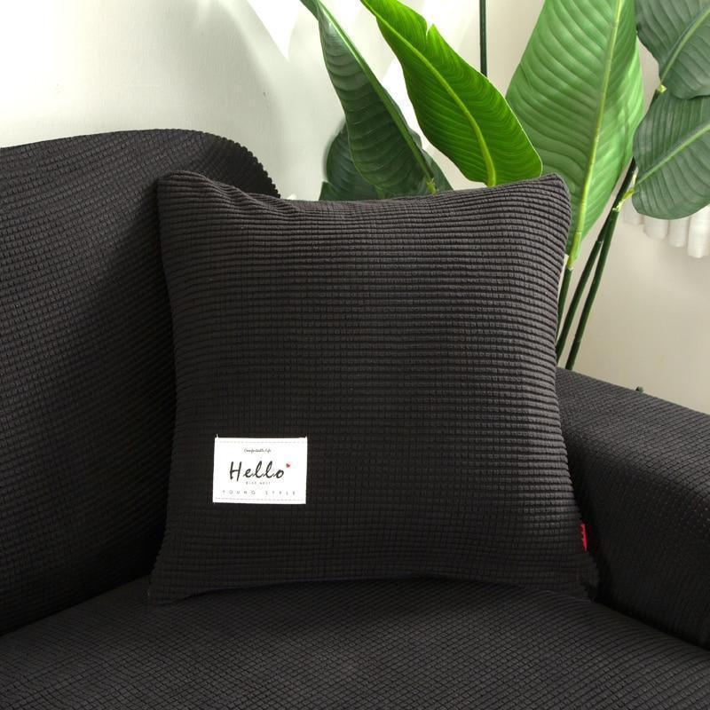 Housse de coussin Jacquard · Noir