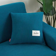 Housse de coussin Jacquard · Bleu canard