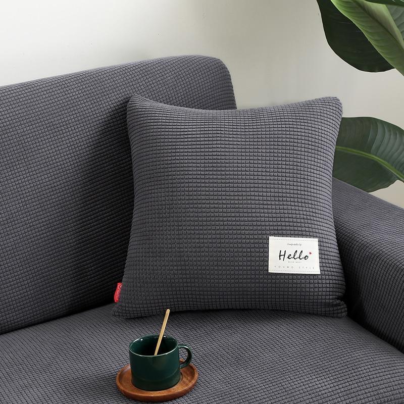 Housse de coussin Jacquard · Gris foncé
