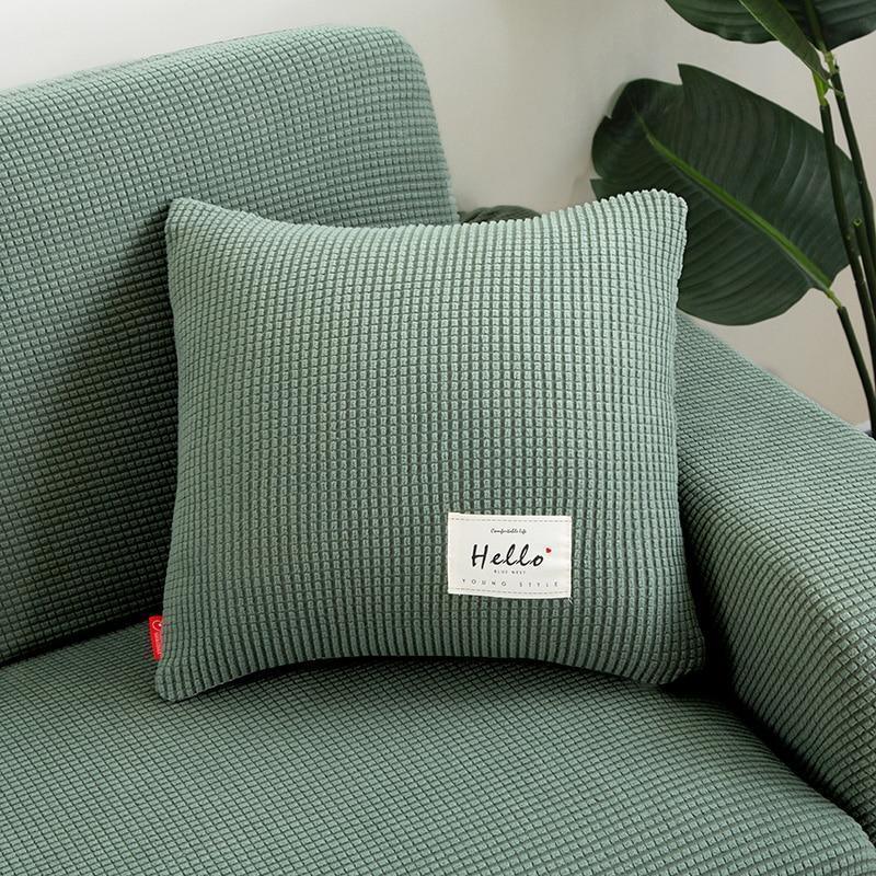 Housse de coussin Jacquard · Vert sauge