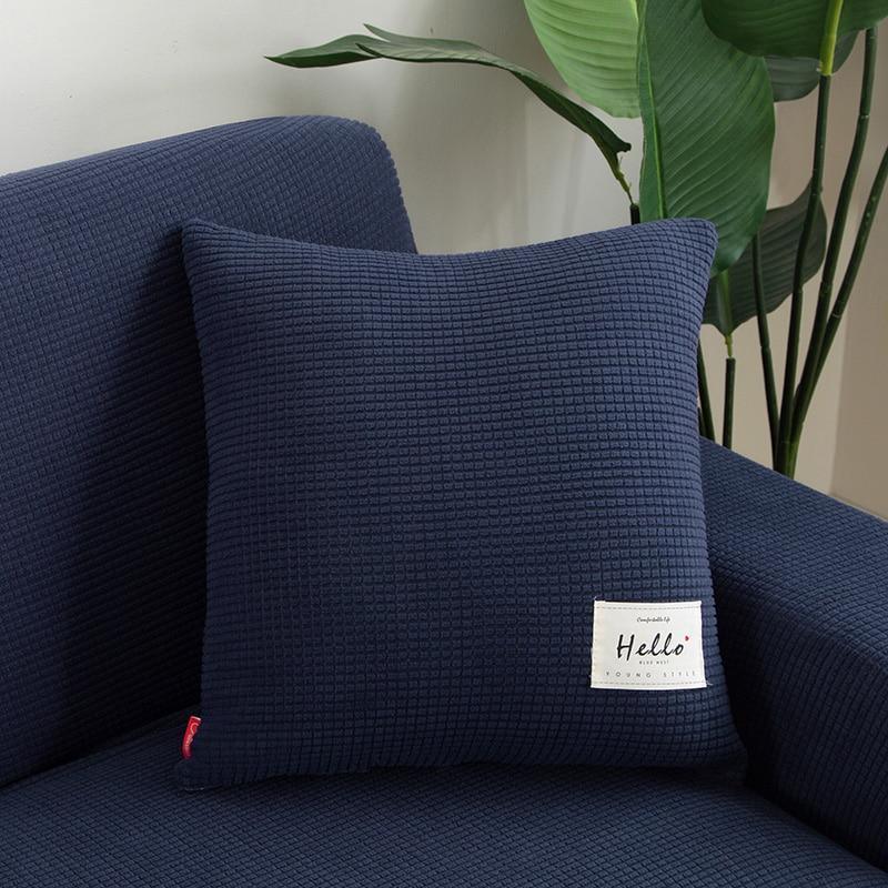 Housse de coussin Jacquard · Bleu marine (vue 2)