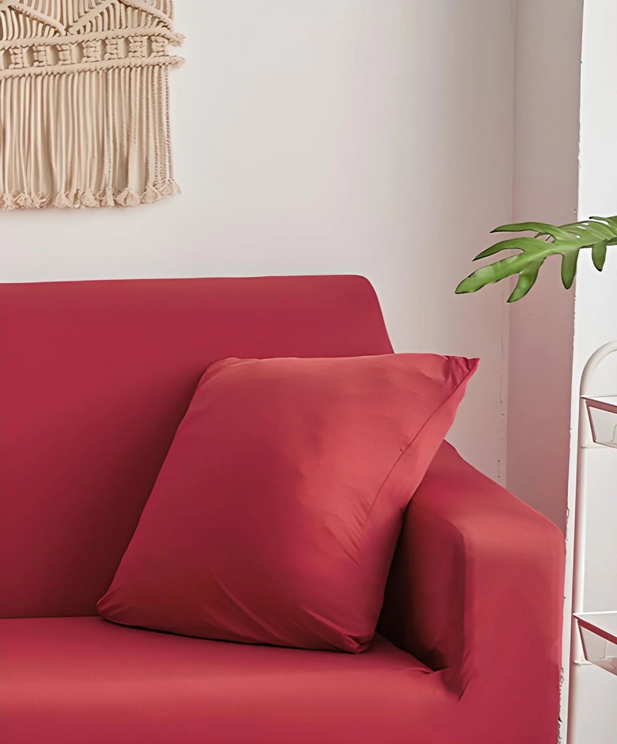Housse de coussin Unie · Rouge cerise