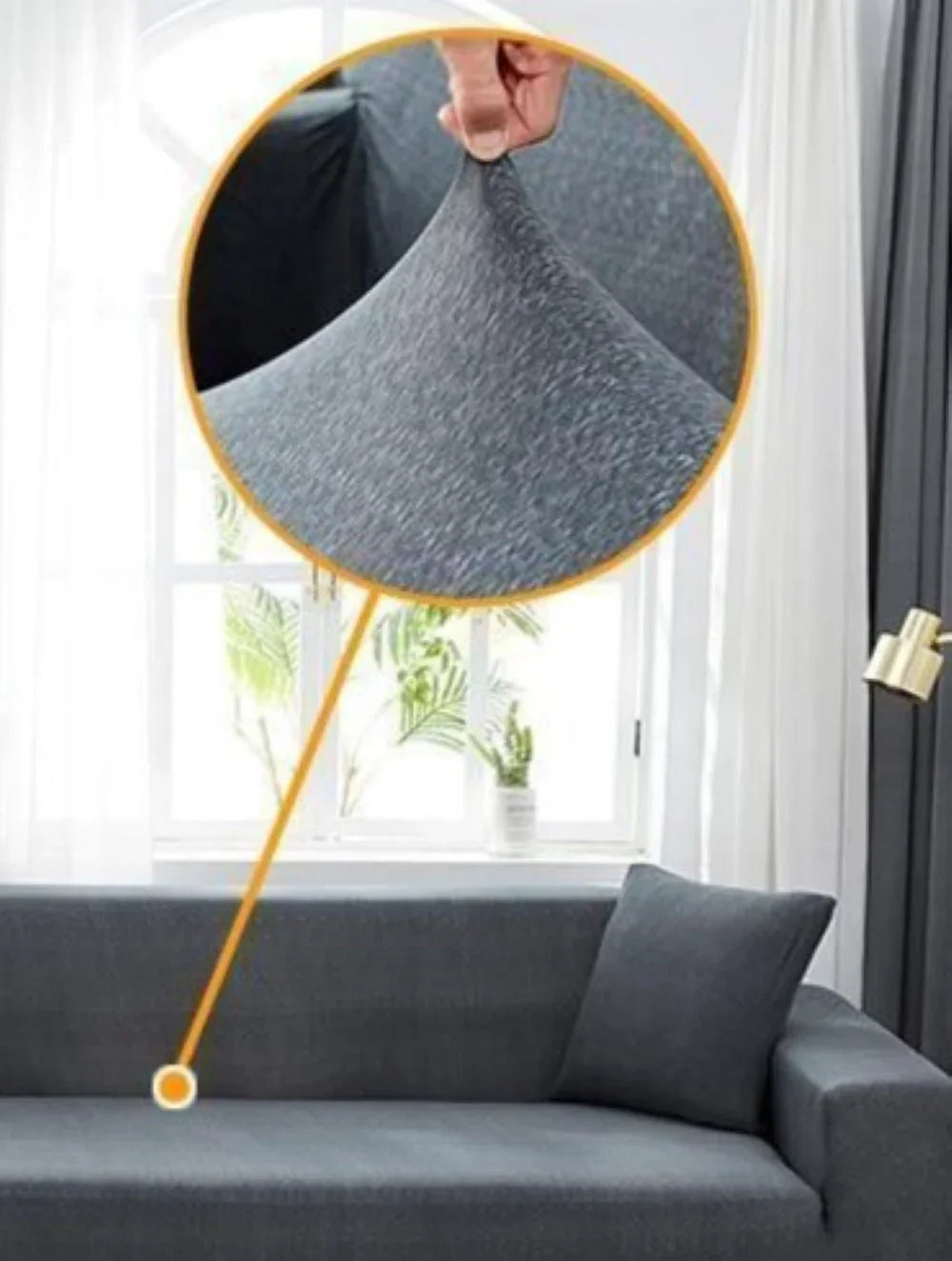 Housse de coussin Motif moucheté · Gris anthracite