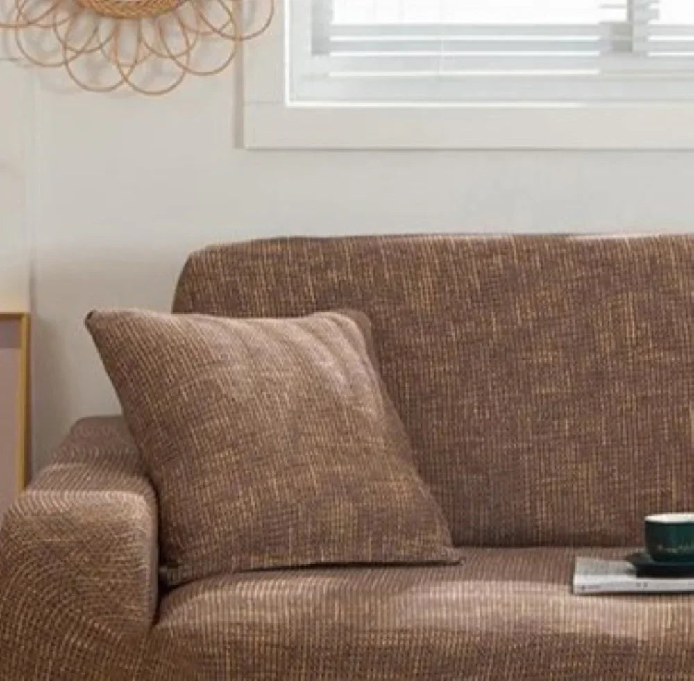 Housse de coussin Motif moucheté · Marron et or