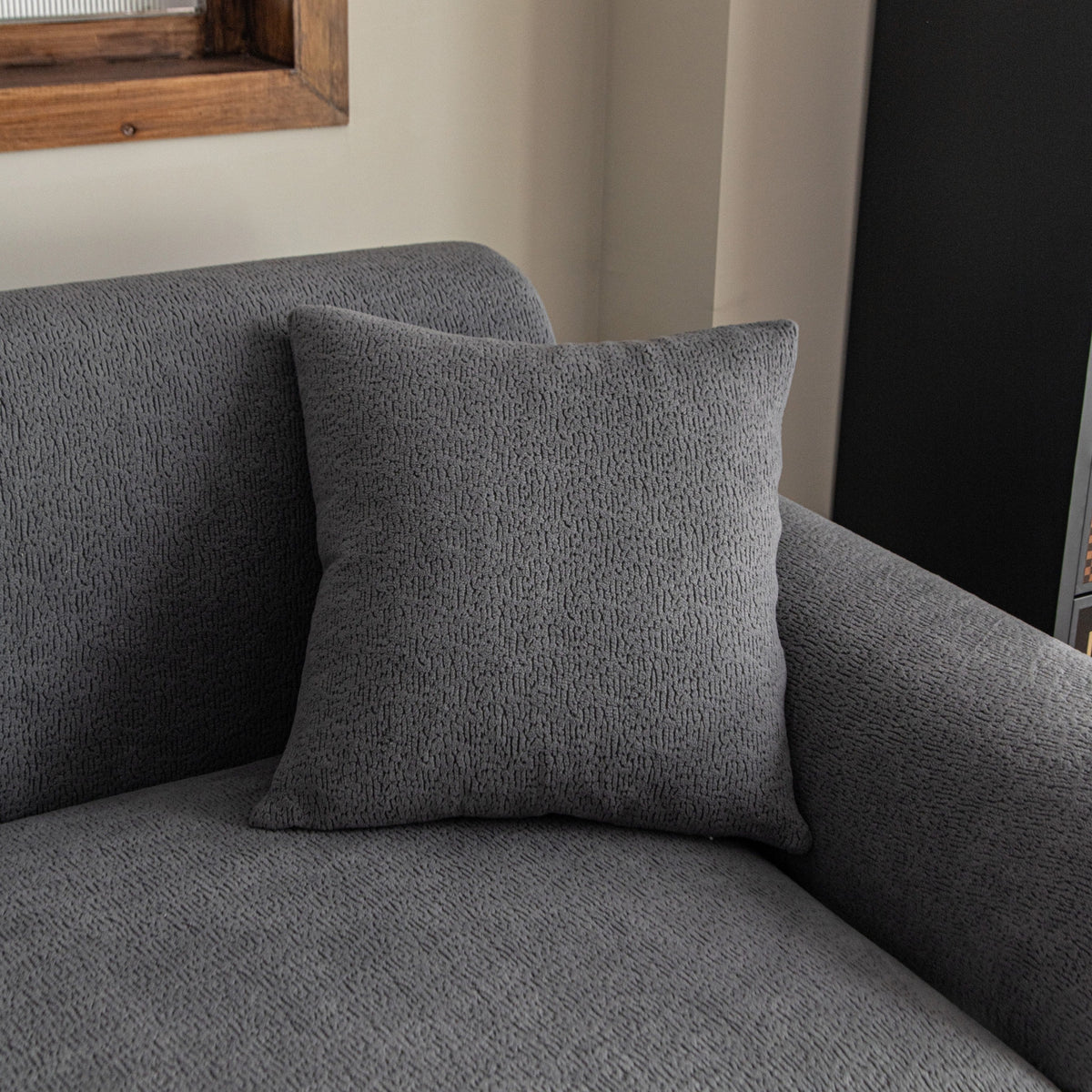 Housse de coussin Veloura · Grège