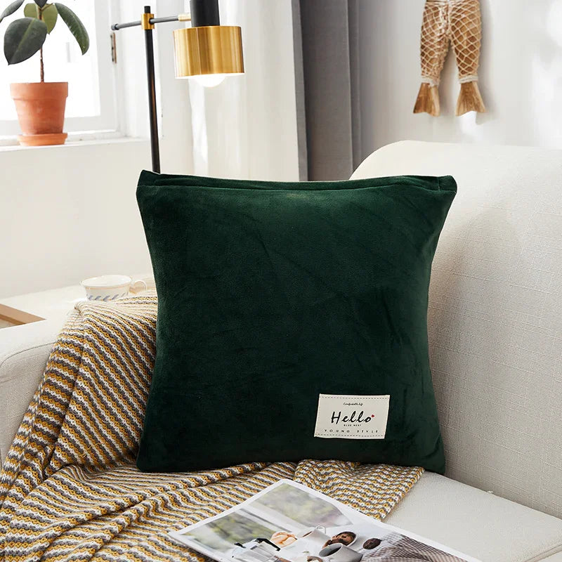 Housse de coussin Velours · Vert foncé
