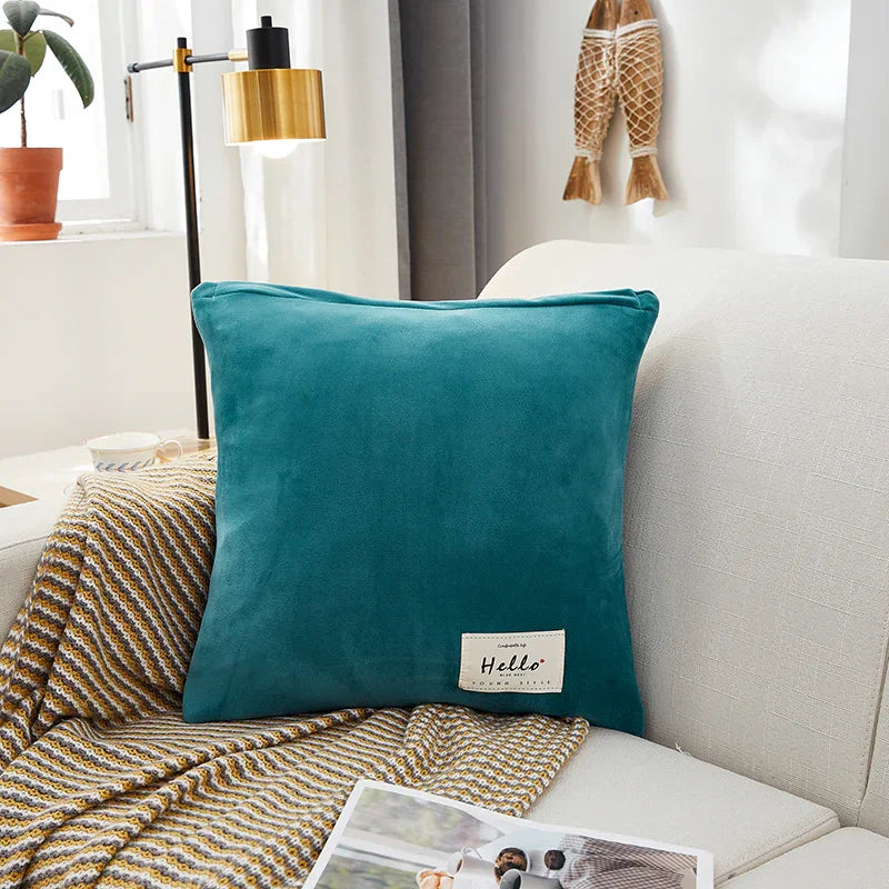 Housse de coussin Velours · Bleu lagon