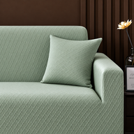 Housse de coussin Jacquard losange · Vert sauge clair