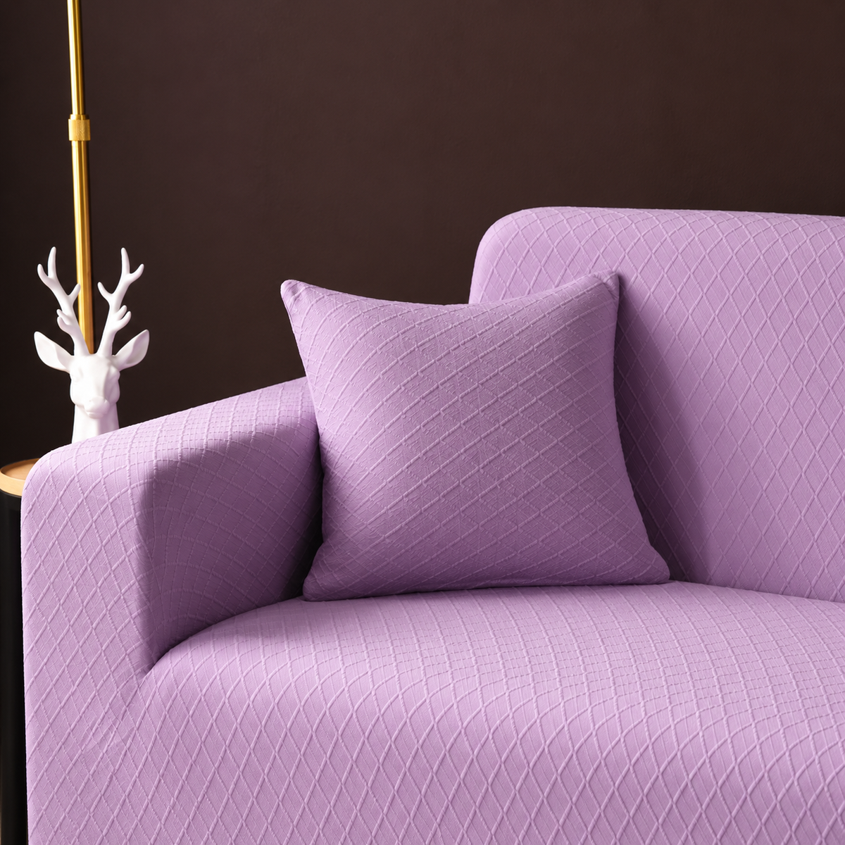 Housse de coussin Jacquard losange · Parme