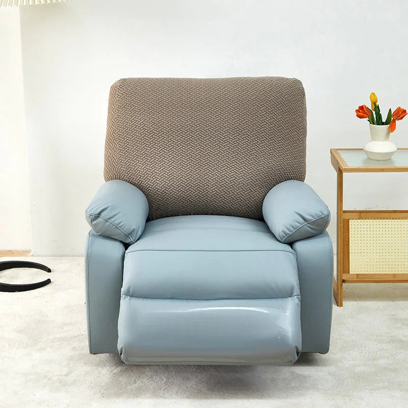 Housse de fauteuil relax Jacquard entrelacé · Marron · Extensible (vue 6)