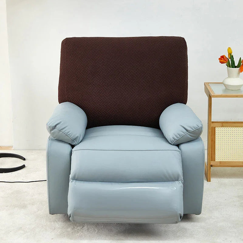 Housse de fauteuil relax Jacquard entrelacé · Marron foncé · Extensible (vue 6)