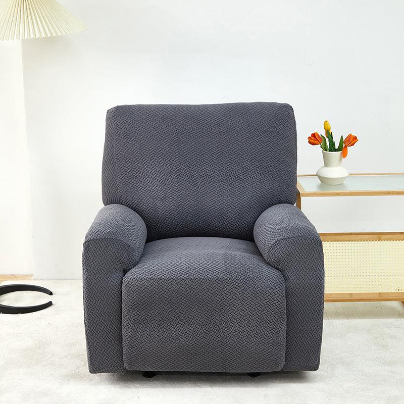 Housse de fauteuil relax Jacquard entrelacé · Gris foncé · Extensible