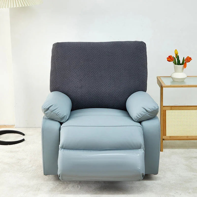 Housse de fauteuil relax Jacquard entrelacé · Gris foncé · Extensible (vue 6)