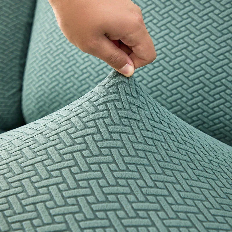 Housse de fauteuil relax Jacquard entrelacé · Vert foncé · Extensible (vue 10)