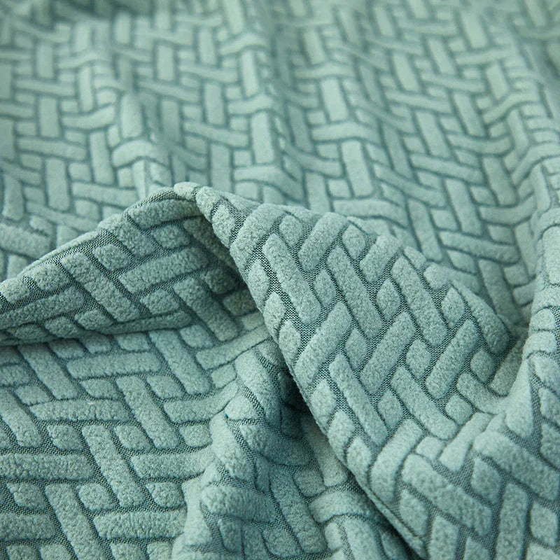 Housse de fauteuil relax Jacquard entrelacé · Vert foncé · Extensible (vue 11)