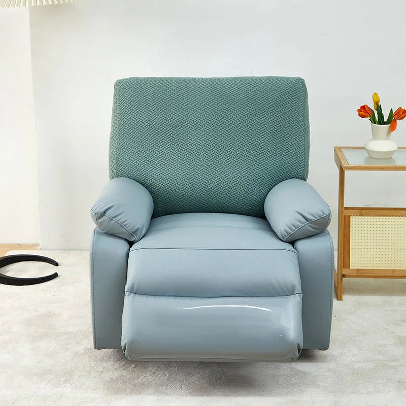 Housse de fauteuil relax Jacquard entrelacé · Vert foncé · Extensible (vue 6)