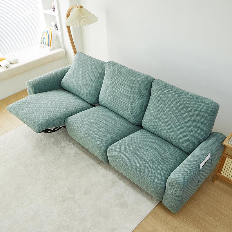 Housse de fauteuil relax Jacquard entrelacé · Vert foncé · Extensible (vue 8)
