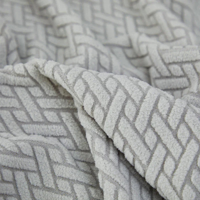 Housse de fauteuil relax Jacquard entrelacé · Gris clair · Extensible (vue 11)