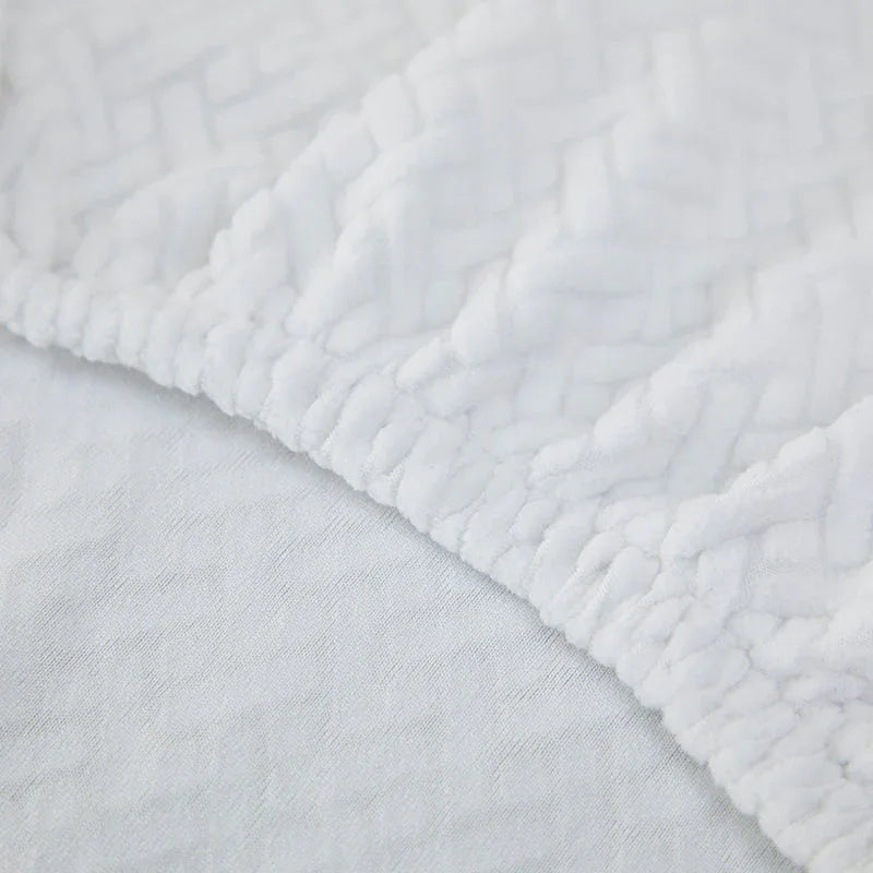 Housse de fauteuil relax Jacquard entrelacé · Blanc · Extensible (vue 11)