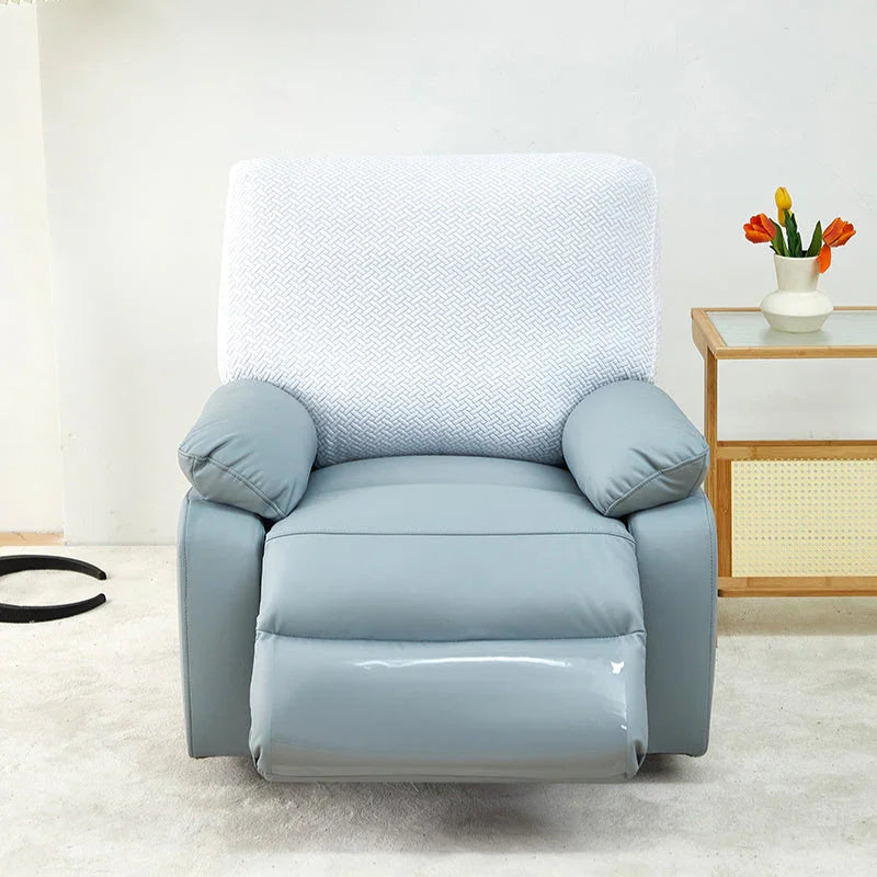 Housse de fauteuil relax Jacquard entrelacé · Blanc · Extensible (vue 5)