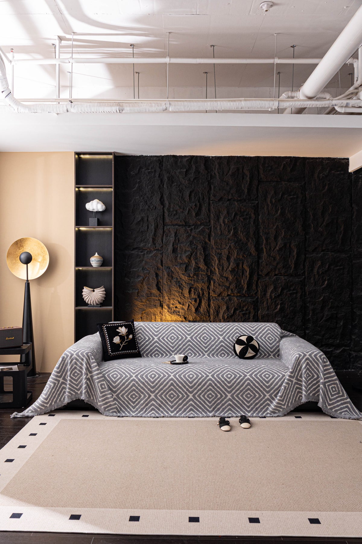 Plaid Atlas Geo · Gris perle