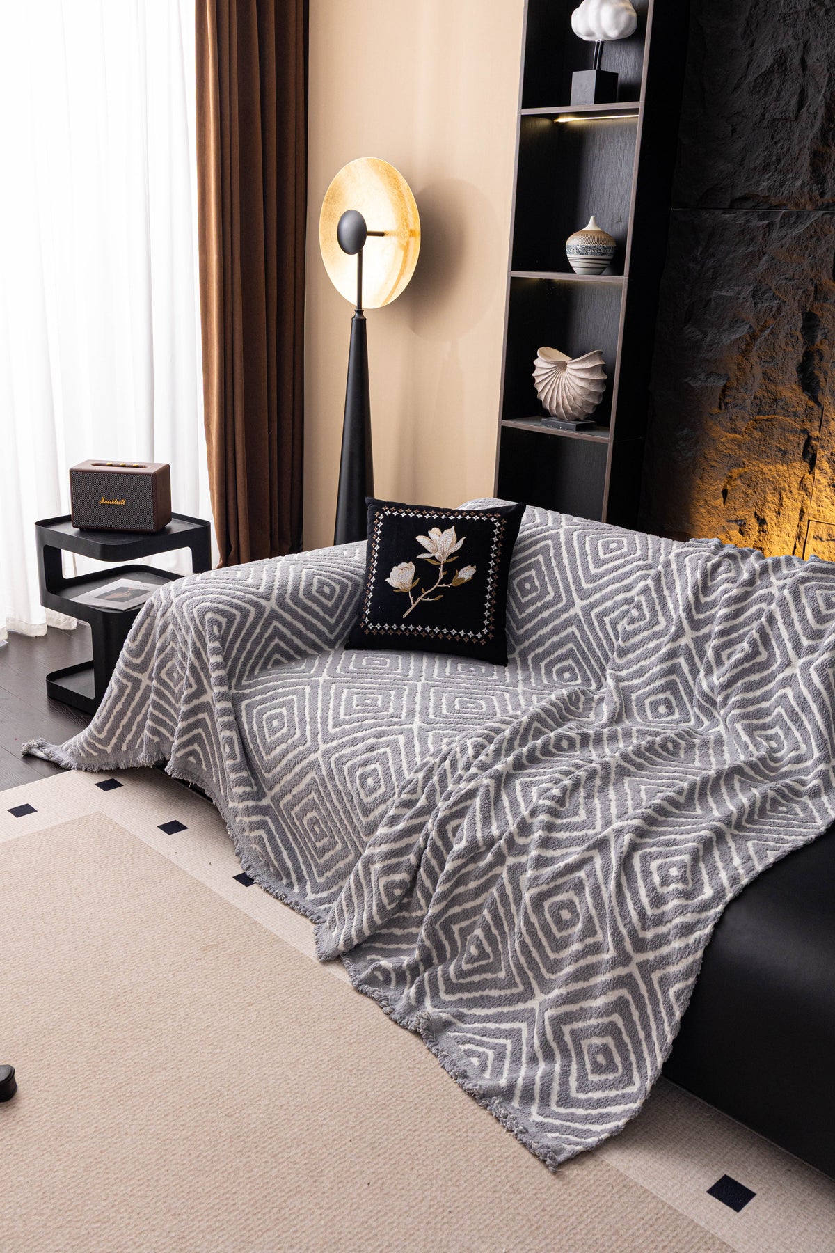 Plaid Atlas Geo · Gris perle (vue 8)
