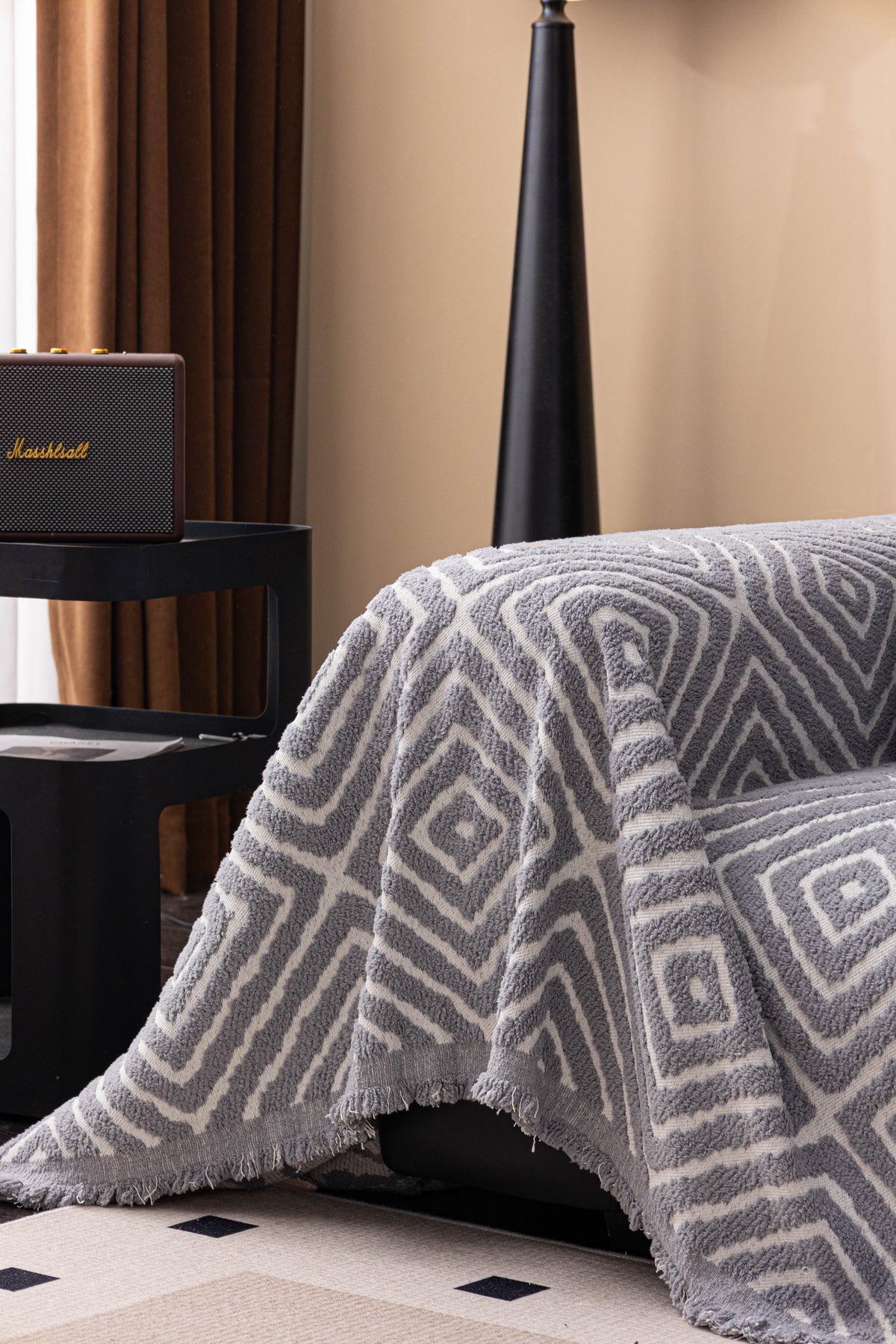 Plaid Atlas Geo · Gris perle (vue 9)