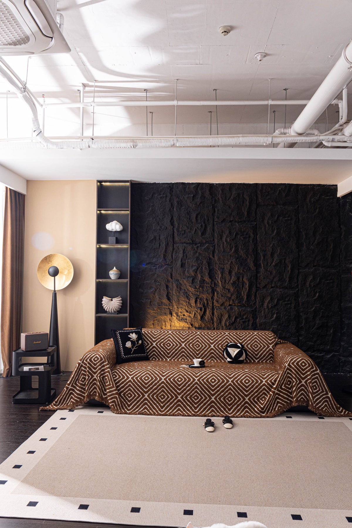 Plaid Atlas Geo · Marron chocolat