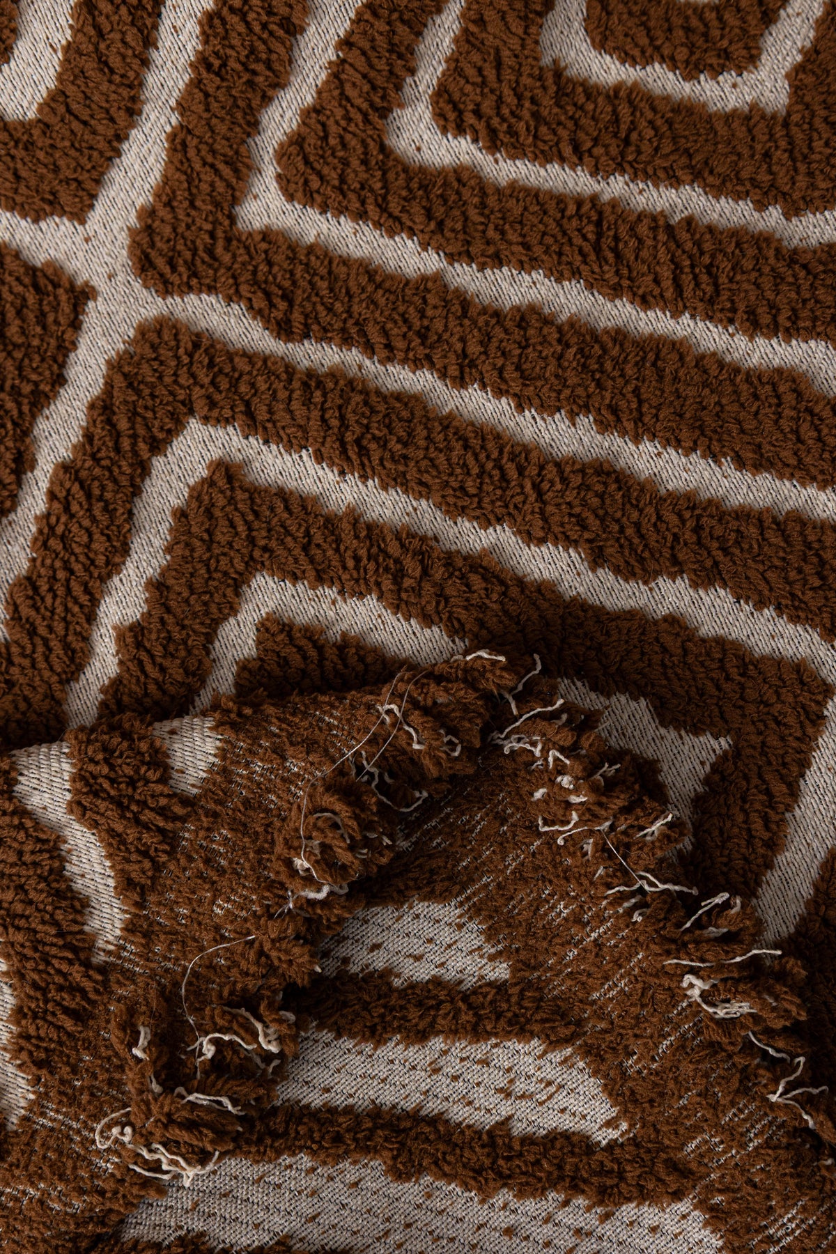 Plaid Atlas Geo · Marron chocolat (vue 4)