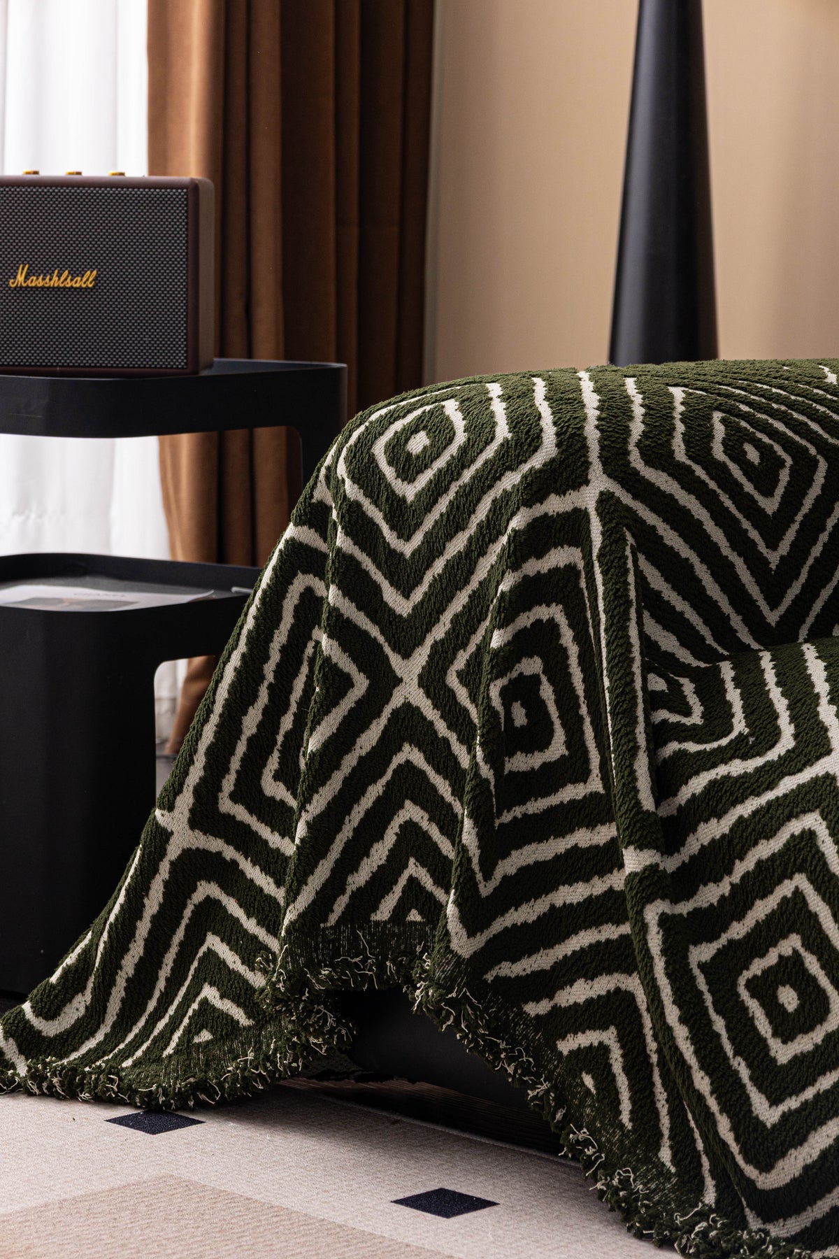 Plaid Atlas Geo · Vert foncé (vue 9)