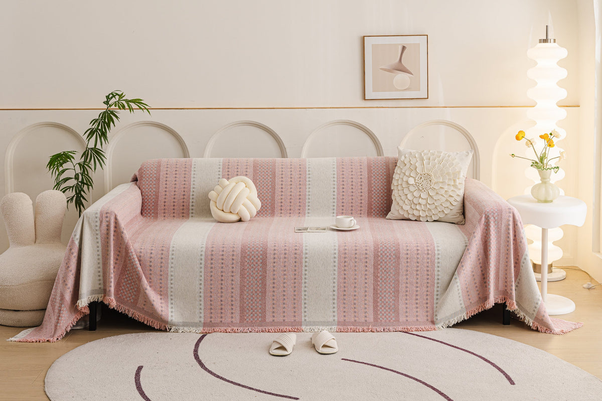 Plaid Casella · Rose (vue 7)