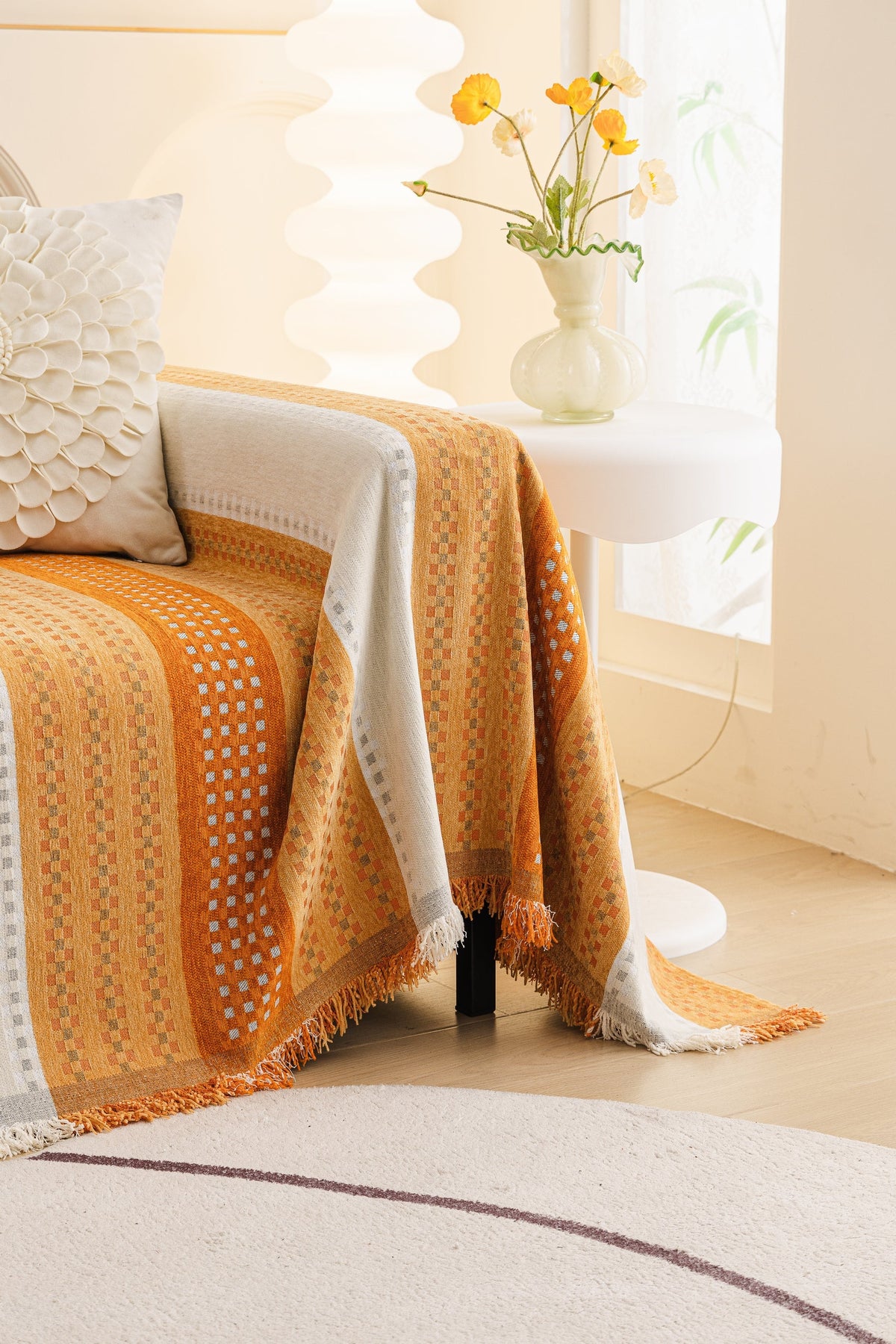 Plaid Casella · Orange (vue 4)