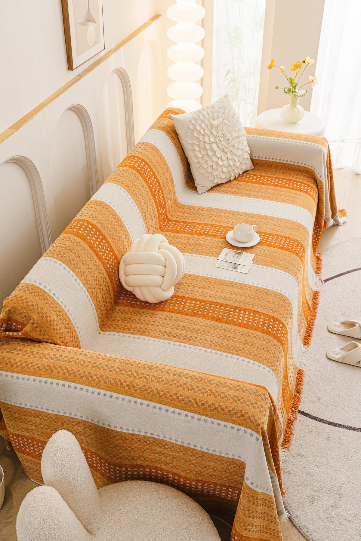 Plaid Casella · Orange (vue 5)