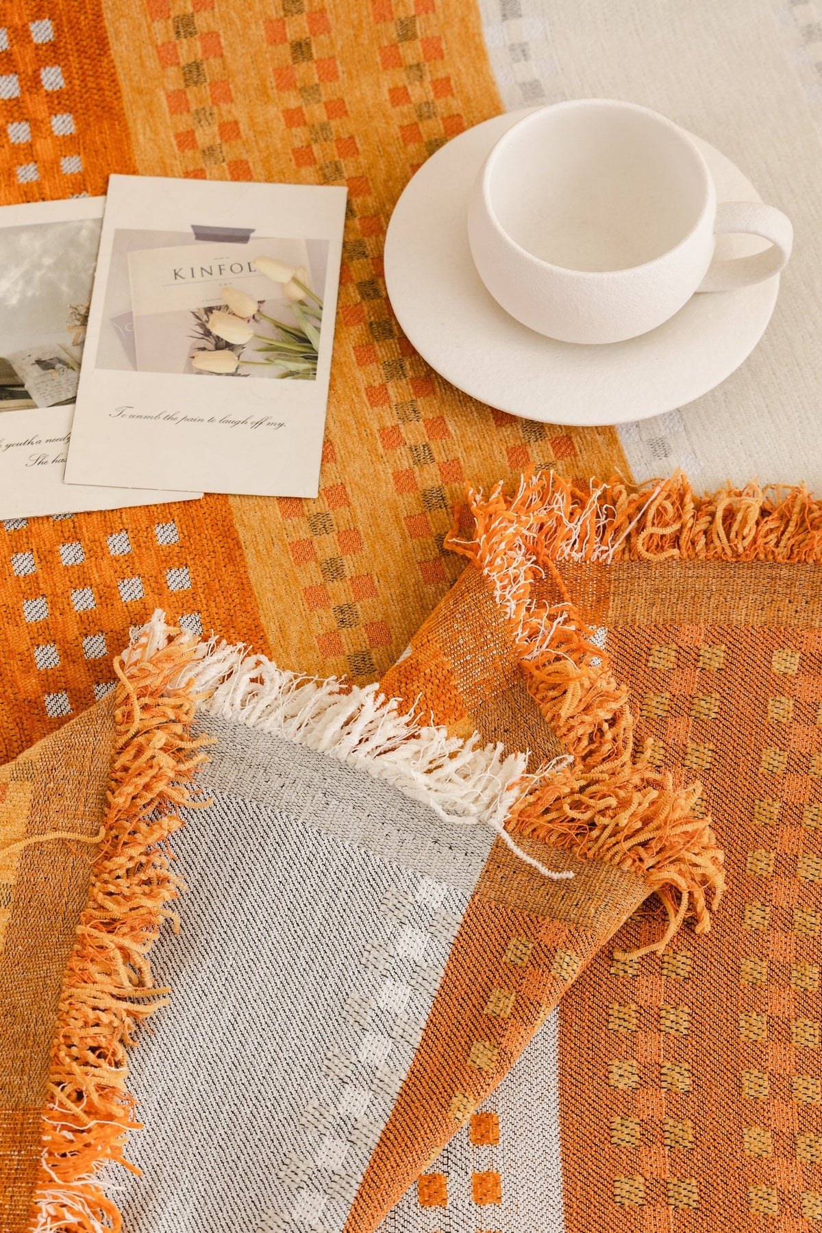 Plaid Casella · Orange (vue 6)
