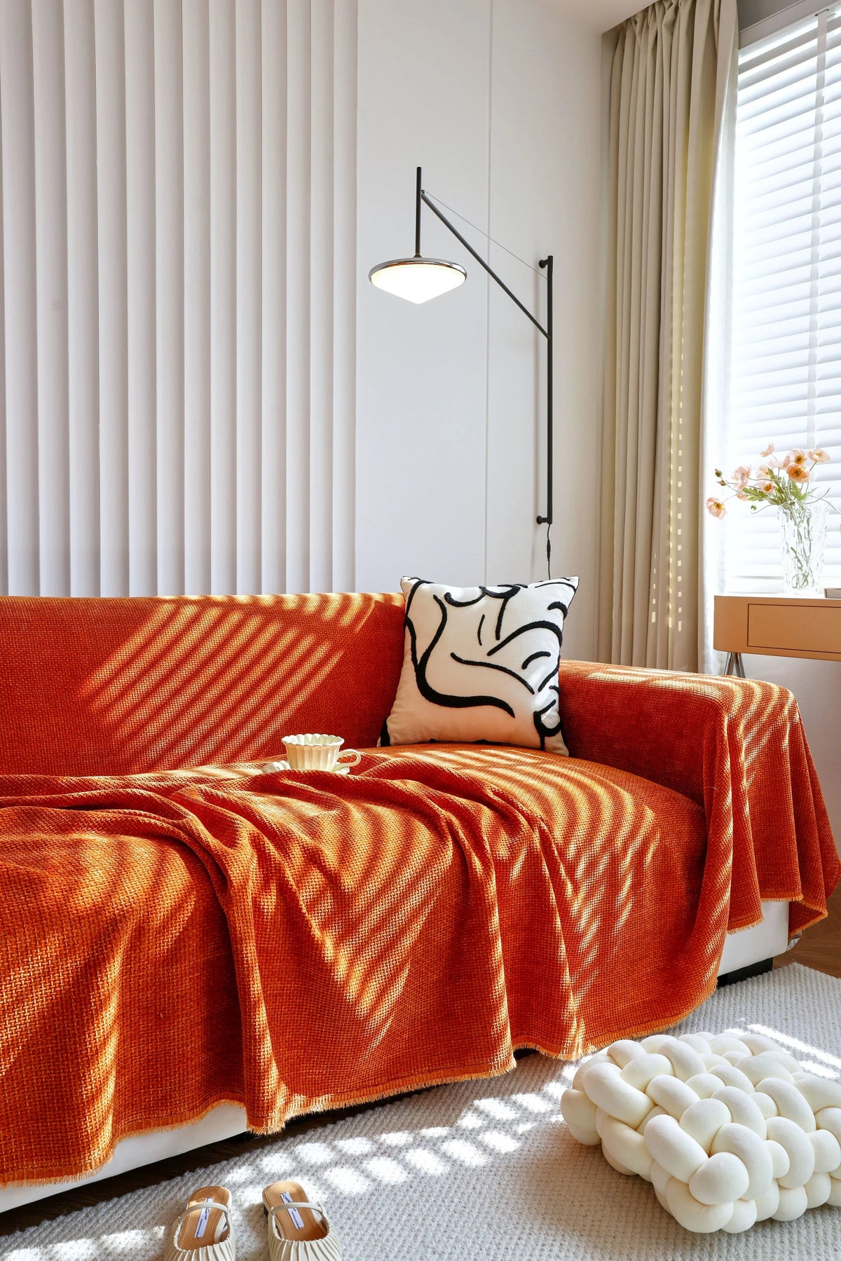 Jeté de canapé Coveri · Caramel (vue 3)