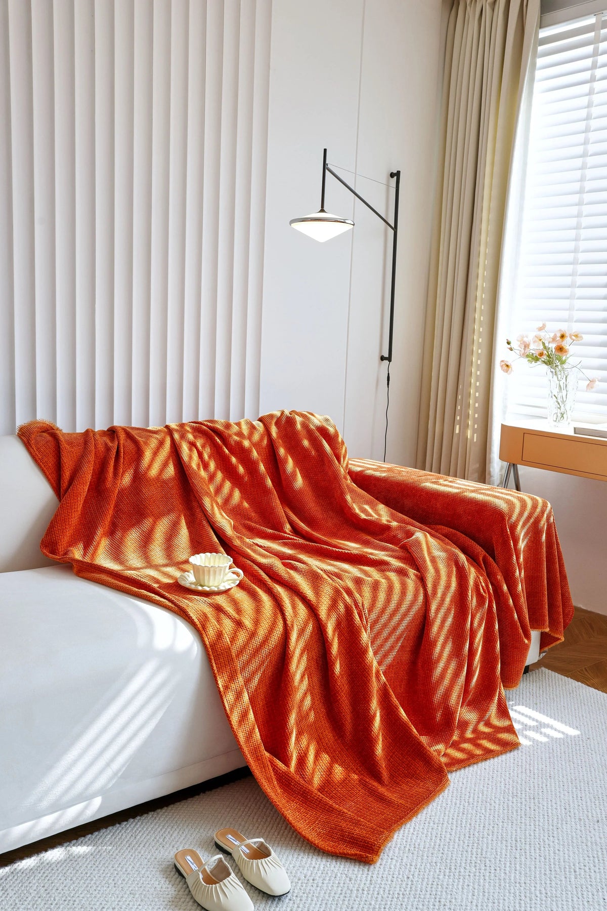 Jeté de canapé Coveri · Caramel (vue 4)