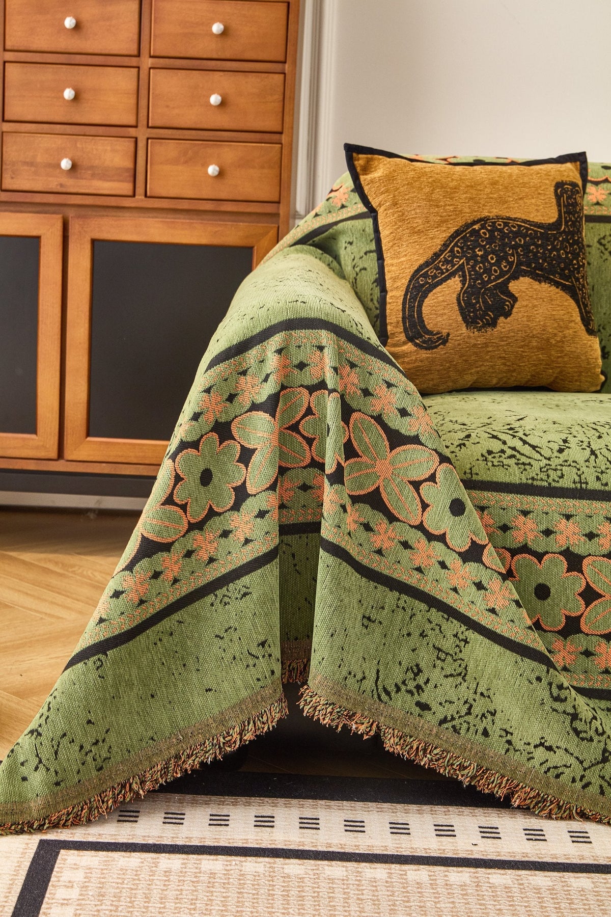Plaid Elaris · Vert olive (vue 3)