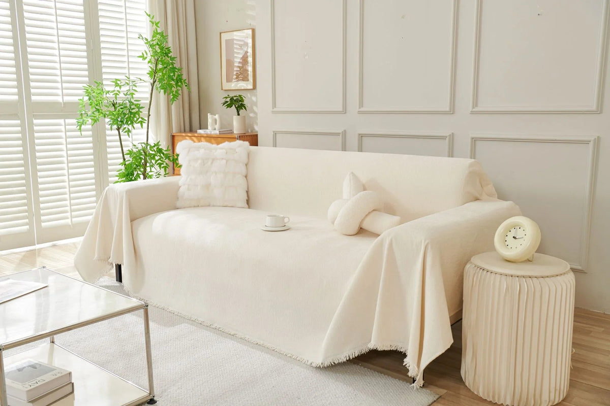 Plaid Elligate · Blanc cassé (vue 2)