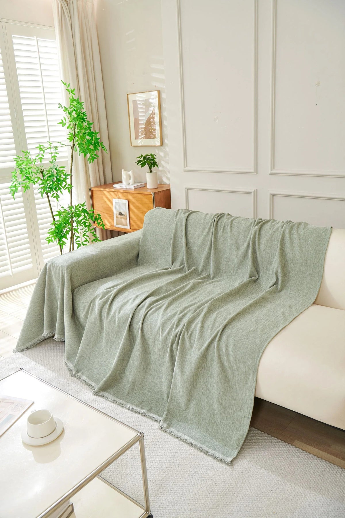 Plaid Elligate · Vert sauge (vue 5)