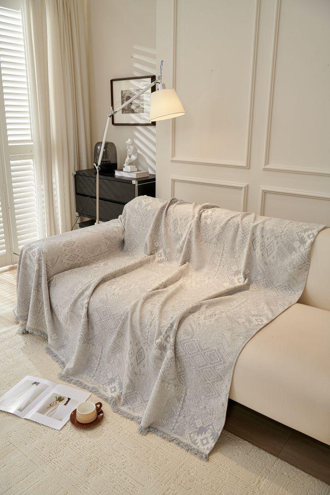 Jeté de canapé Melareve · Gris tourterelle