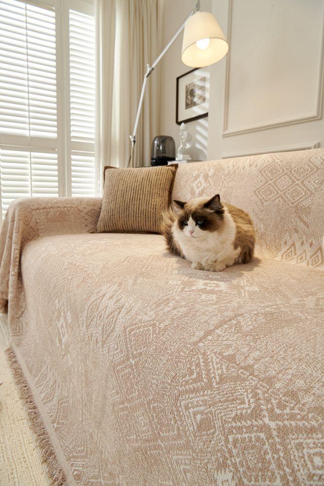 Jeté de canapé Melareve · Beige clair (vue 5)