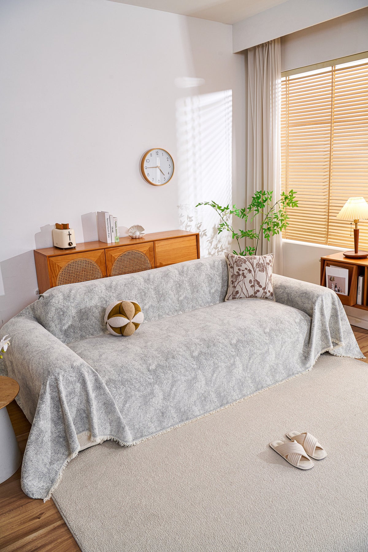 Plaid Mistara · Gris perle (vue 2)