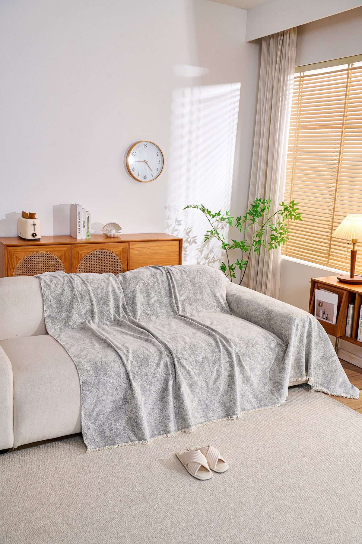 Plaid Mistara · Gris perle (vue 3)
