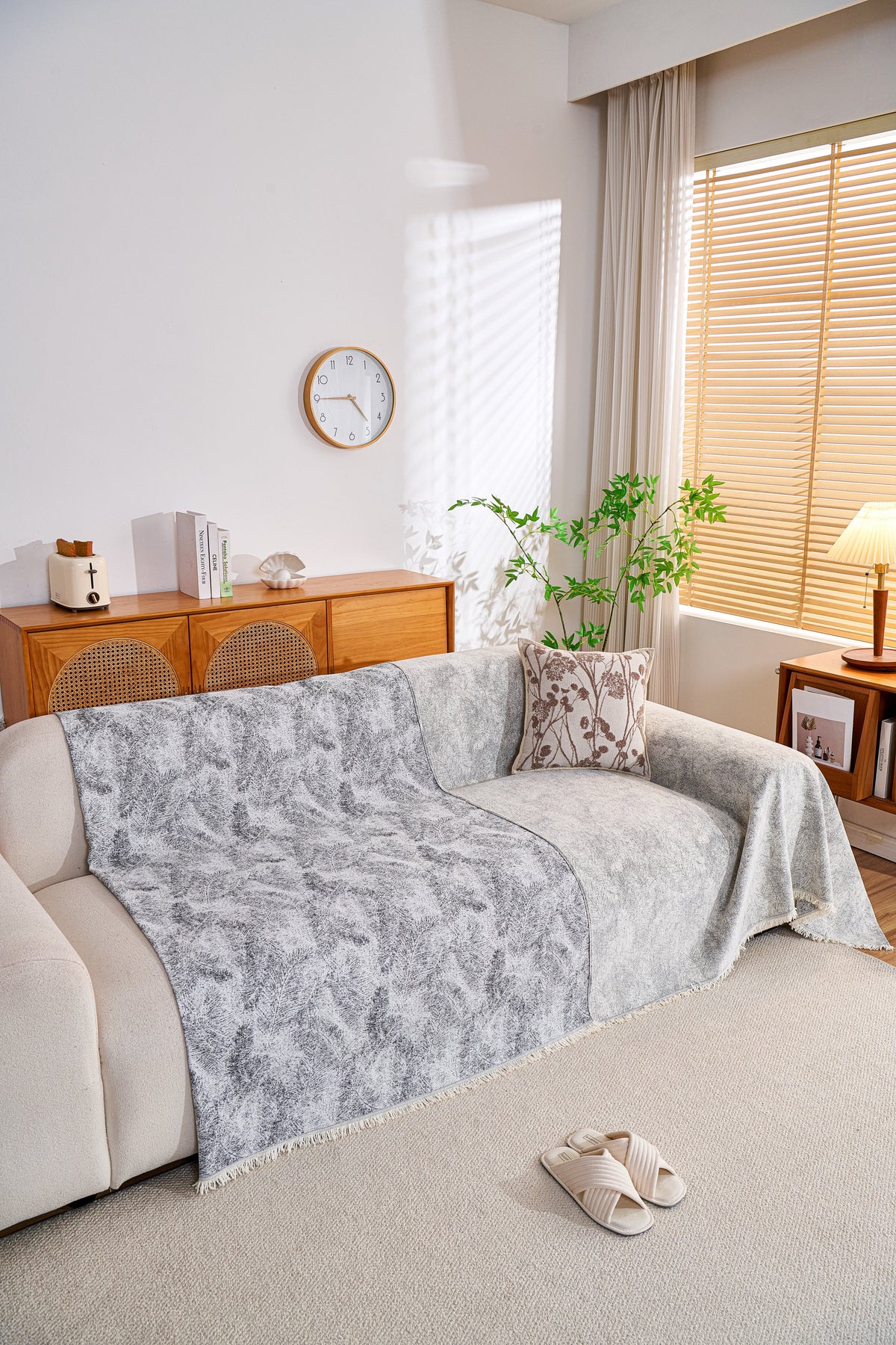 Plaid Mistara · Gris perle (vue 4)