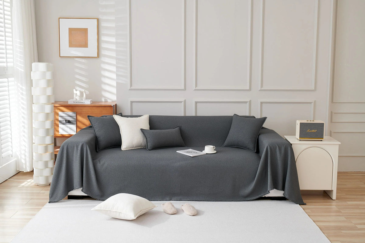 Jeté de canapé Mousoon · Gris foncé