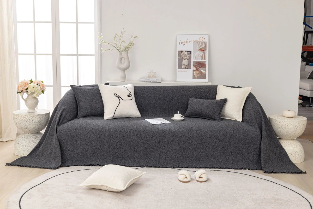 Jeté de canapé Pixlane · Gris foncé