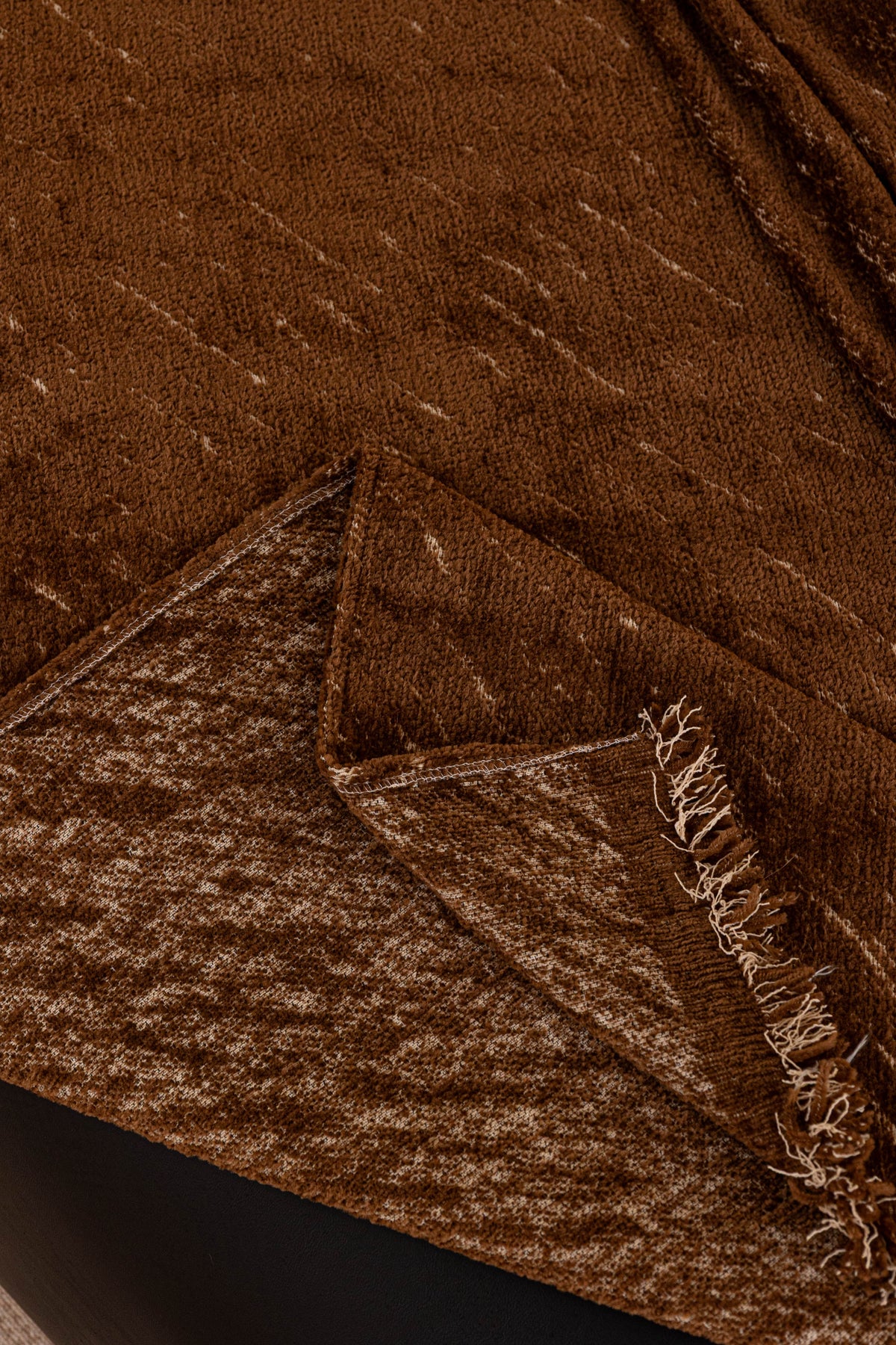 Plaid Velmora · Marron chocolat (vue 6)