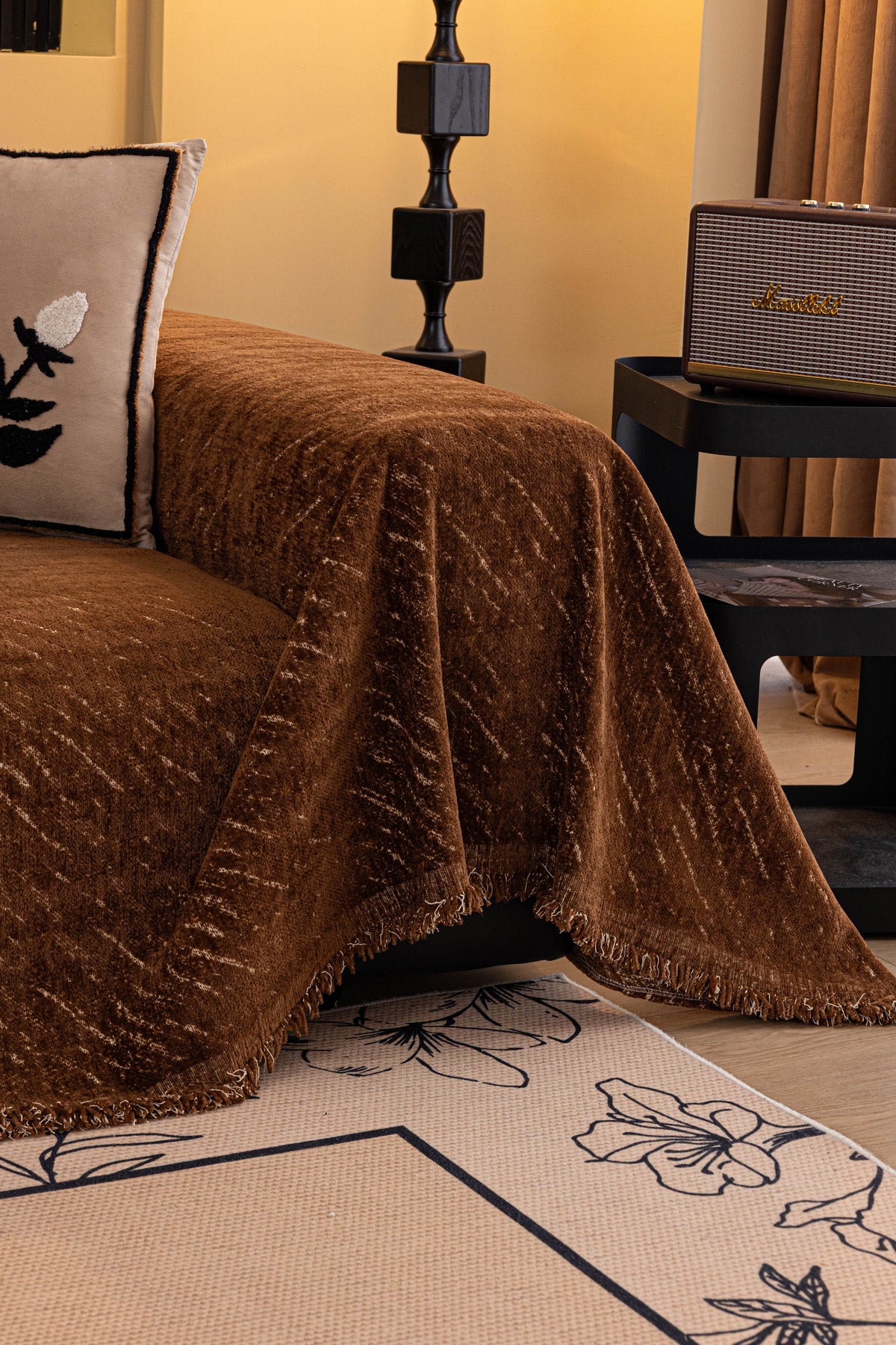 Plaid Velmora · Marron chocolat (vue 9)